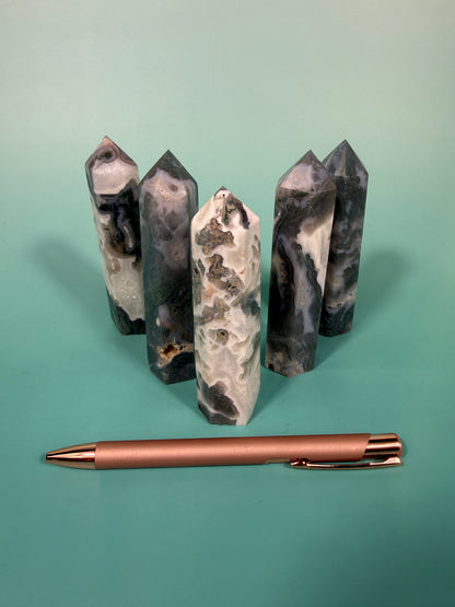 1 moss agate tower