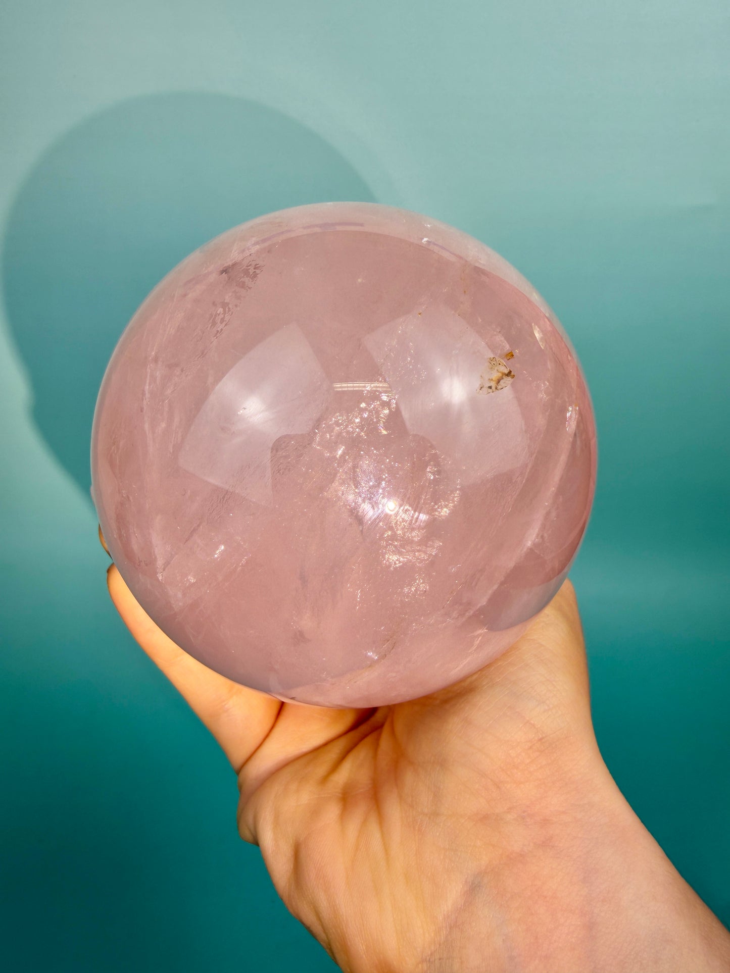 Insane flashy star rose quartz sphere A