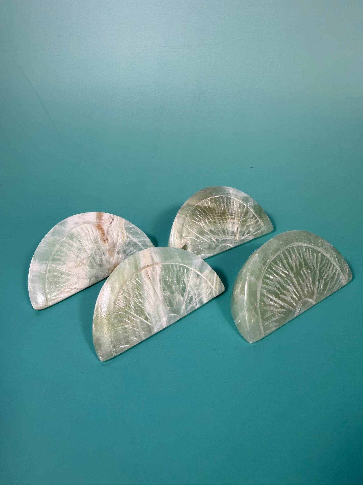 Pistachio calcite fruit slice