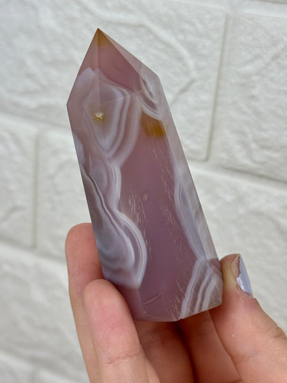 You pick! Heated pink jelly agate towers