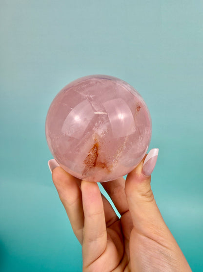 You pick! Gorgeous flashy rose quartz spheres