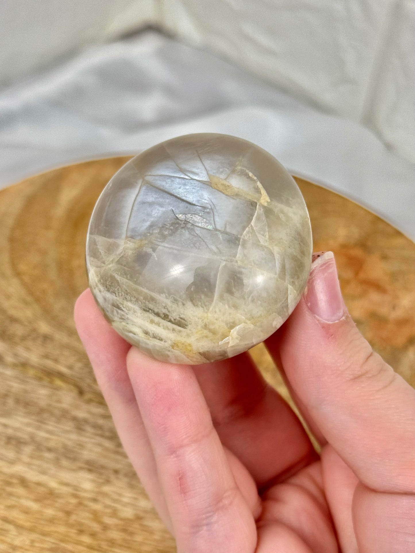 1 flashy sage moonstone palm stone