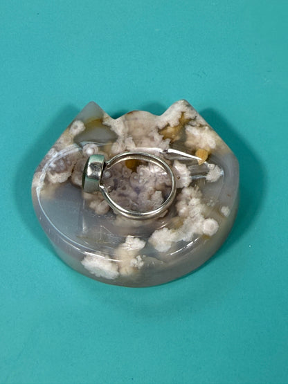 Flower agate small cat dish
