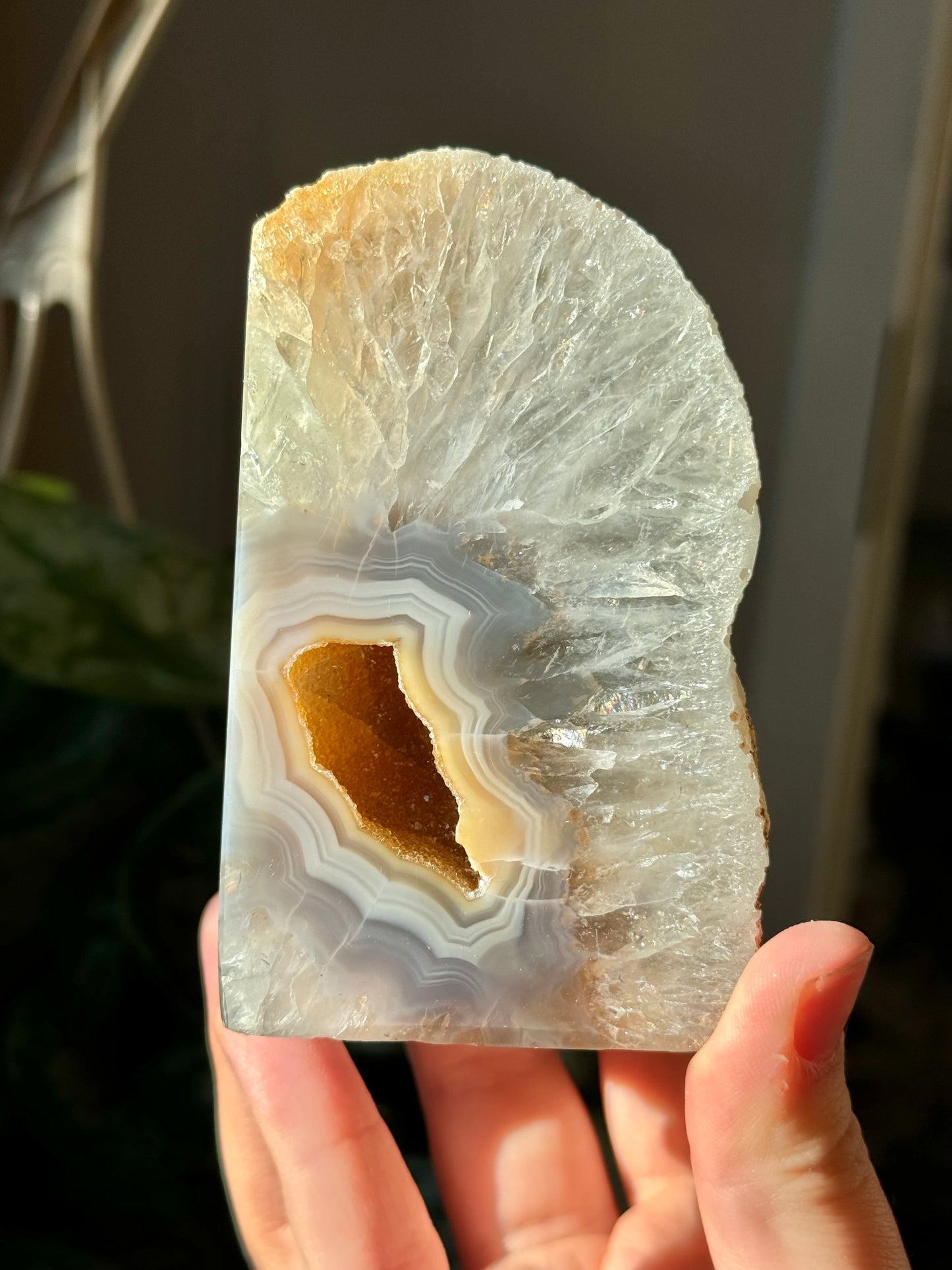 Stunning druzy agate book ends from Brazil F