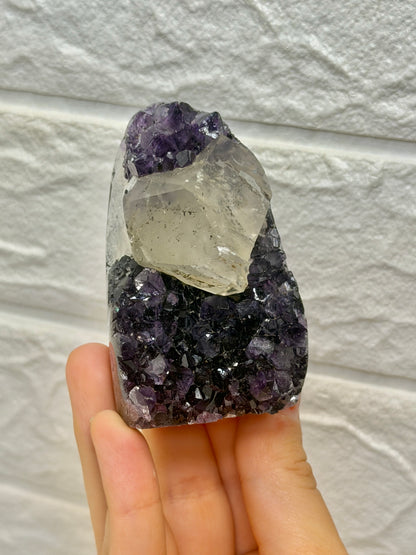 Stunning purple Uruguay amethyst with calcite J