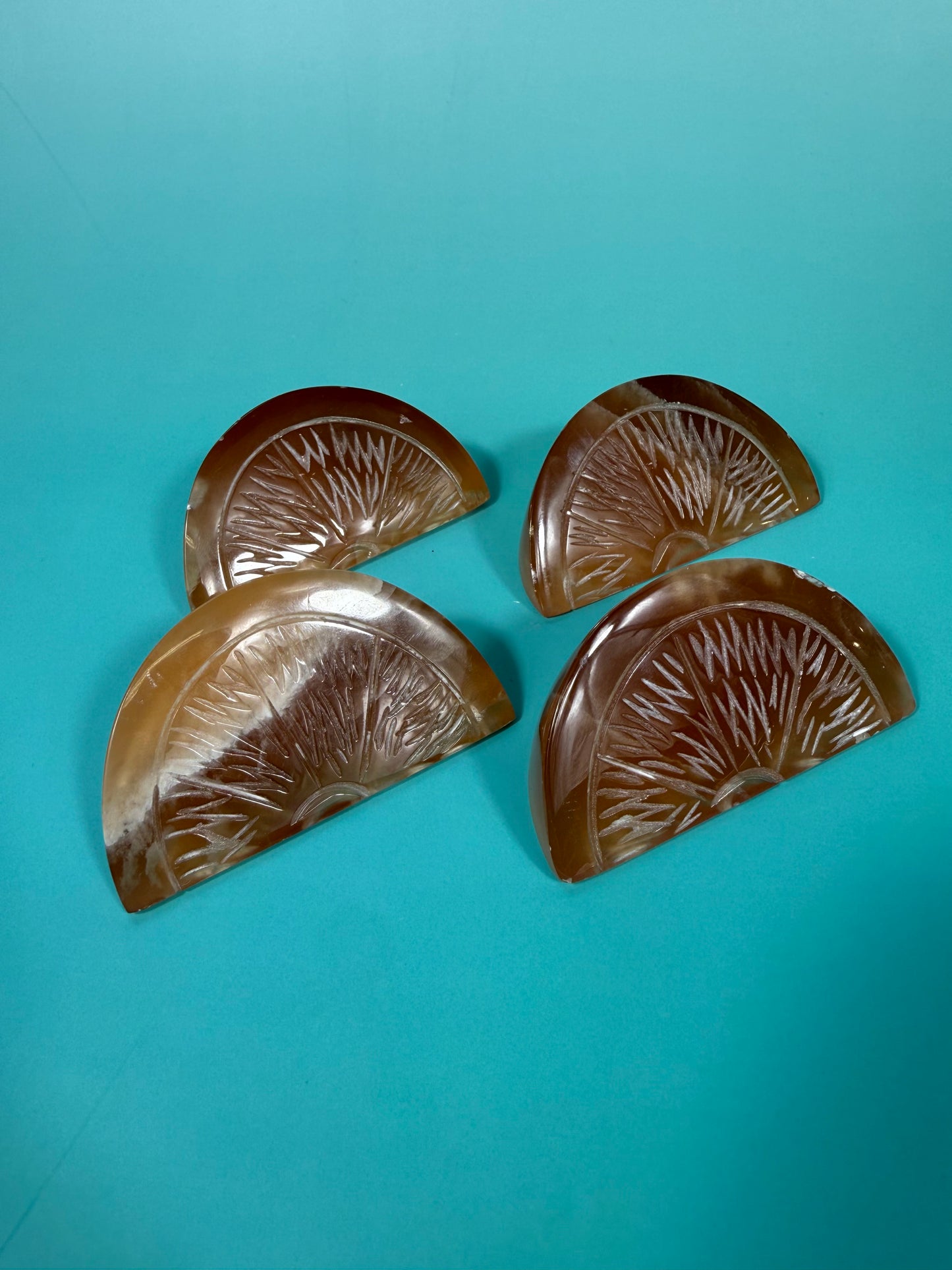 Honey calcite fruit slice