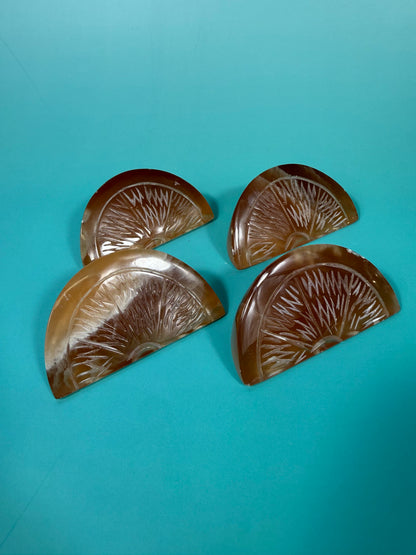 Honey calcite fruit slice