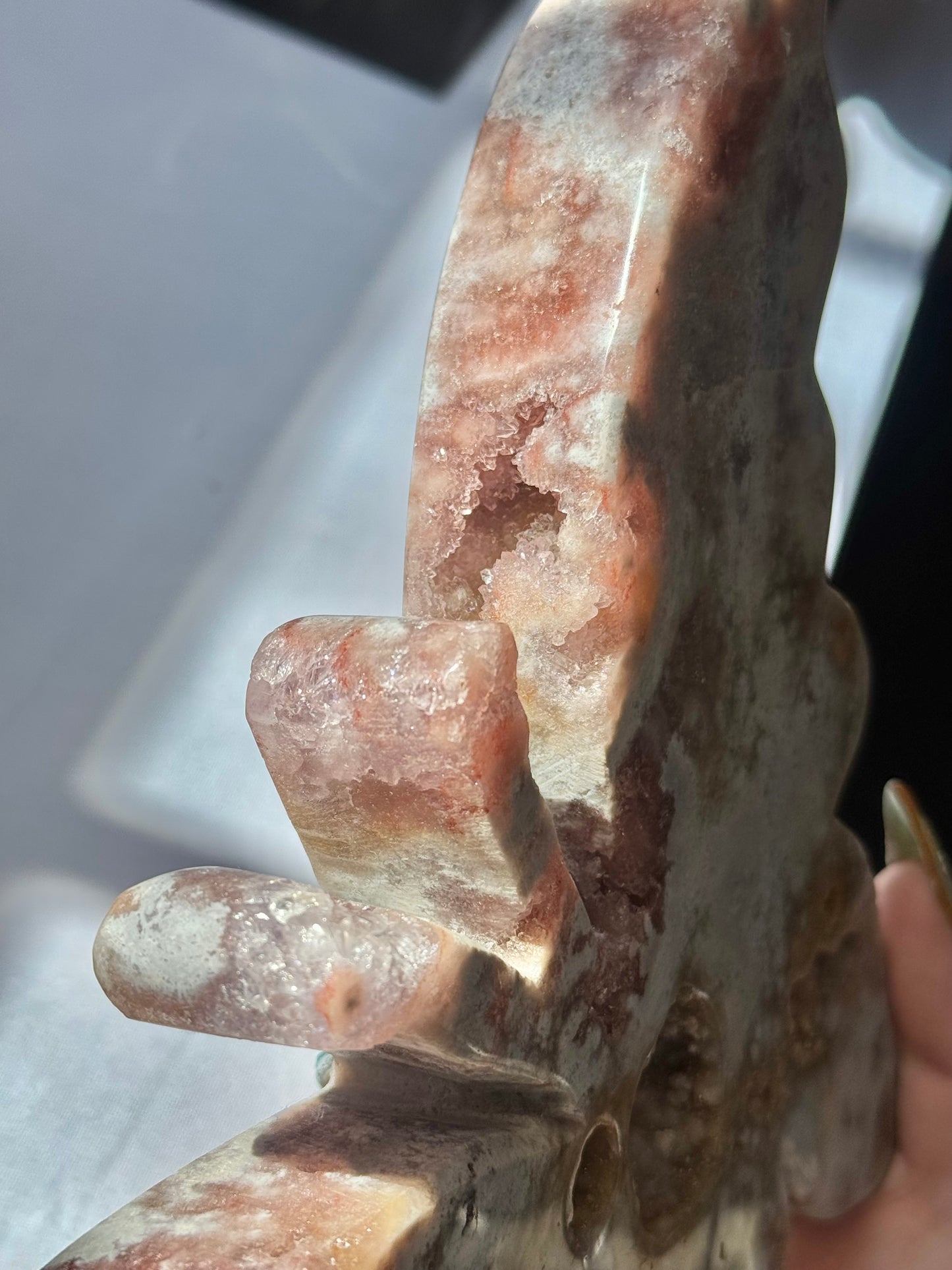 Absolutely gorgeous druzy pink amethyst butterfly on stand from Brazil