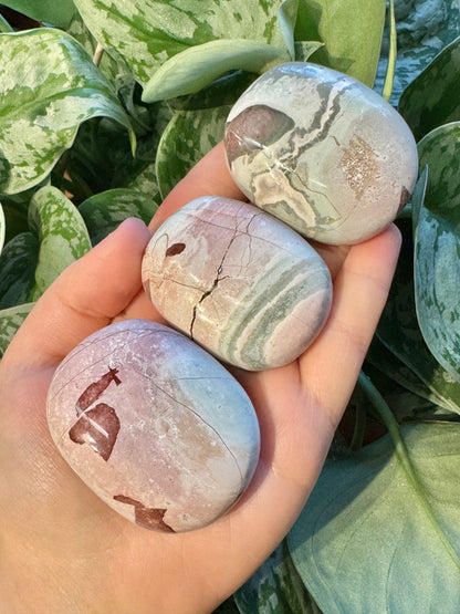 1 pastel unicorn jasper palm stone B