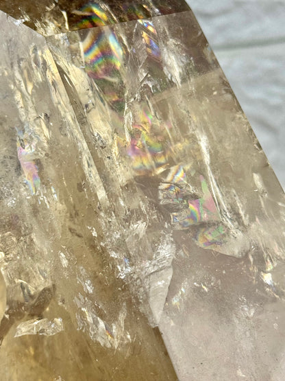 MASSIVE rainbow filled collectors natural champagne Citrine tower from Brazil