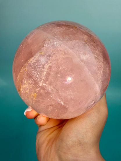 Incredible flashy star rose quartz sphere