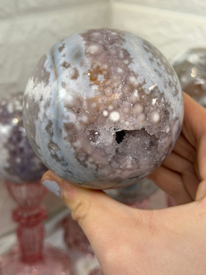 You pick! Gorgeous Pink amethyst x flower agate spheres
