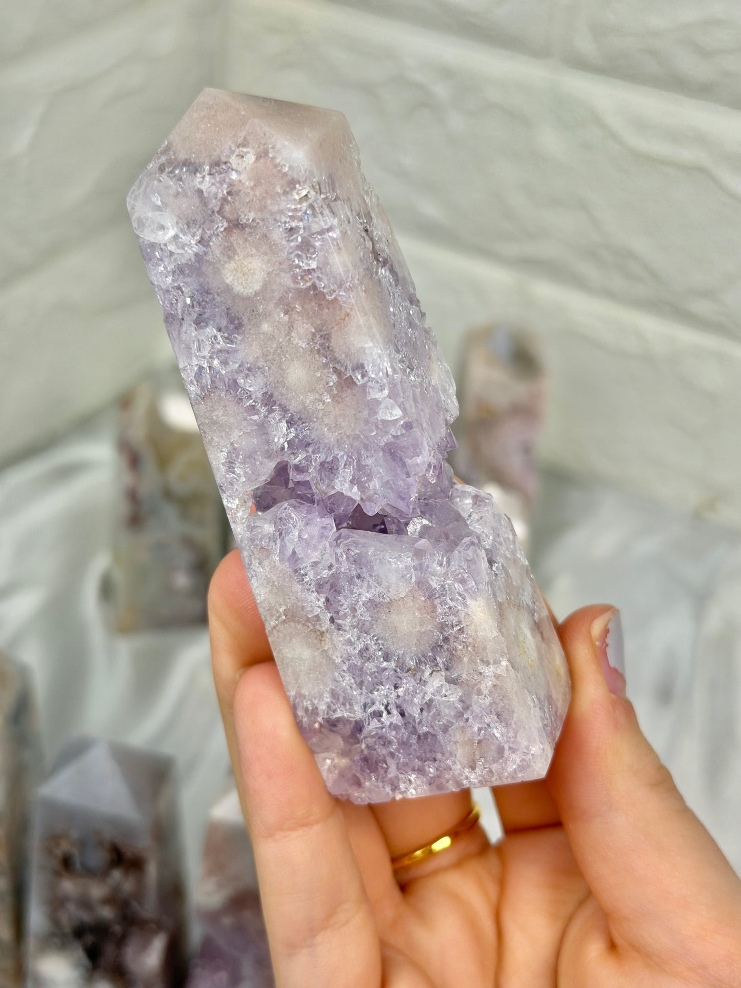 You pick! High grade pink amethyst x flower agate towers from Brazil