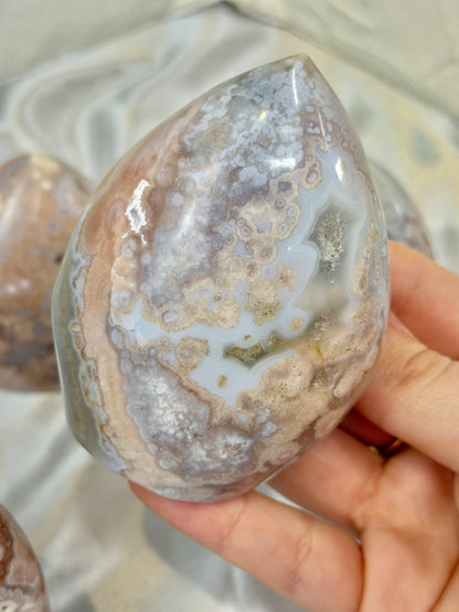You pick! Stunning Pink amethyst x flower agate flames