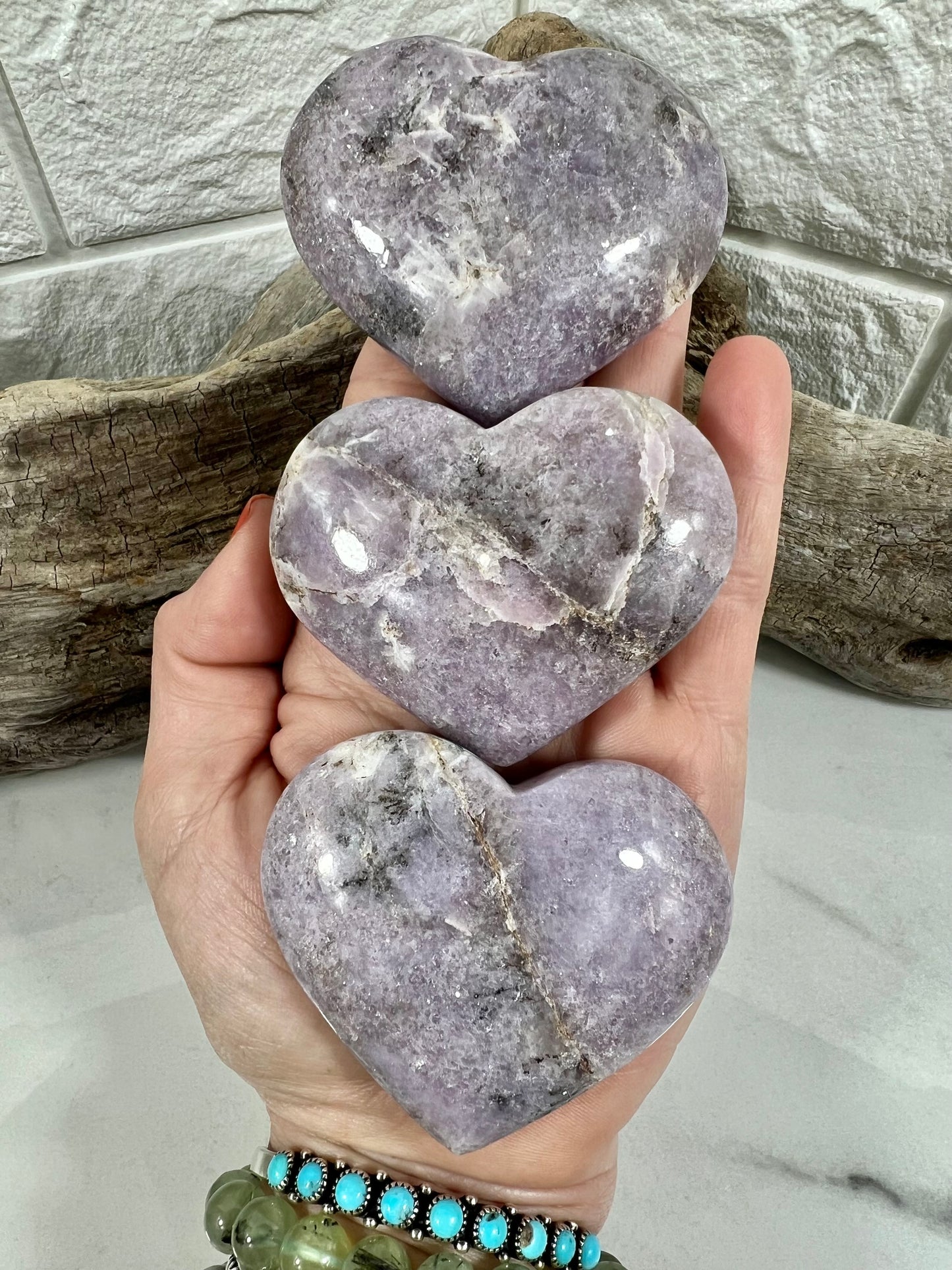 1 lilac lepidolite heart