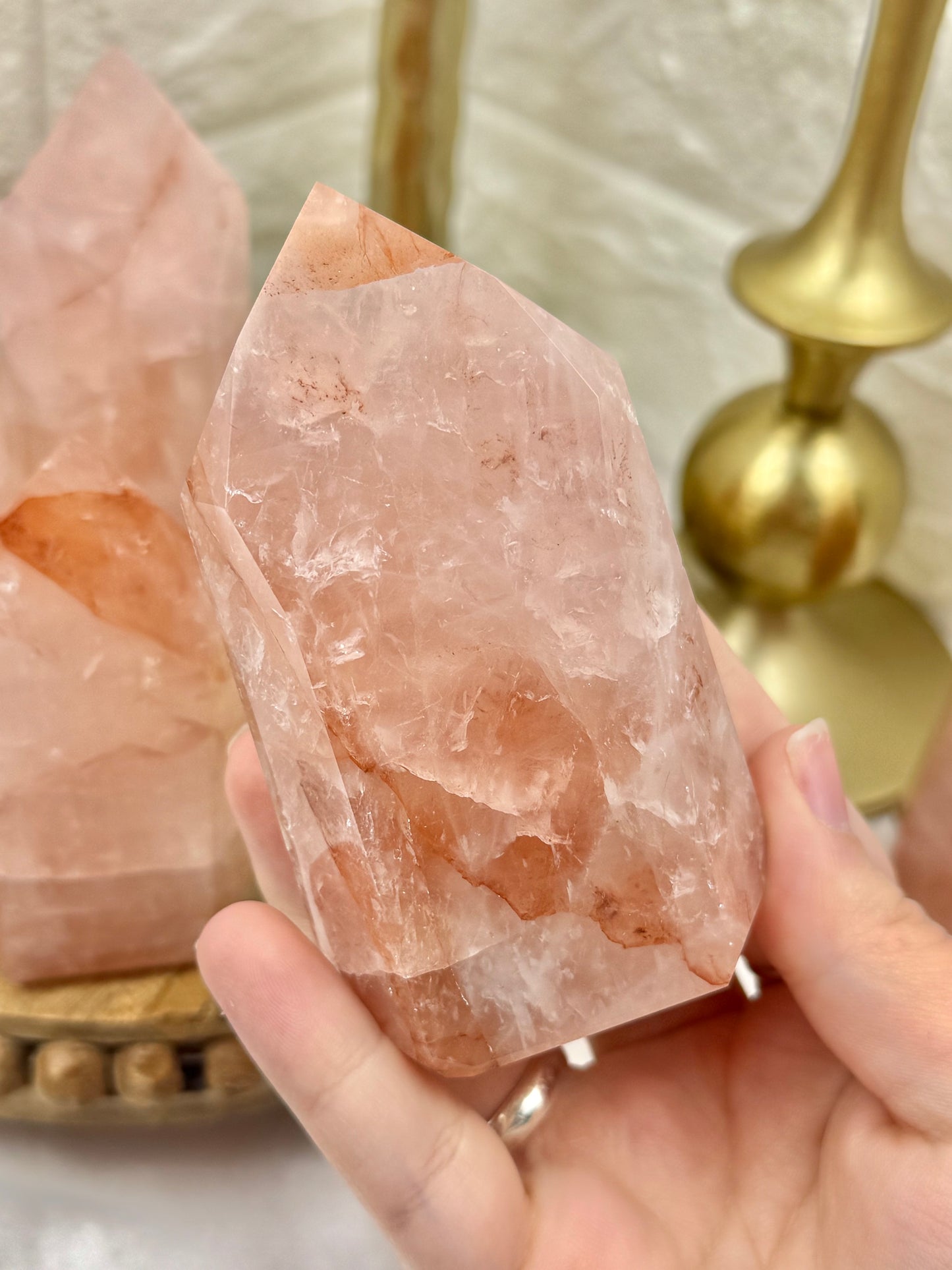 You pick! Rose quartz x fire quartz towers from Brazil (natural imperfections)