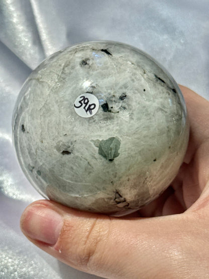 Rainbow moonstone sphere