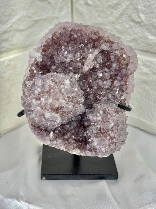 Amethyst with agate on stand from Brazil