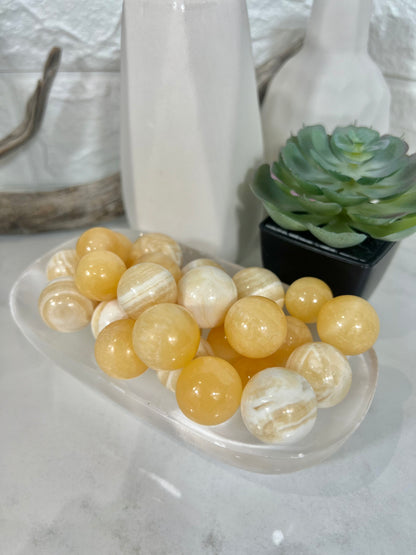 1 Orange calcite mini sphere