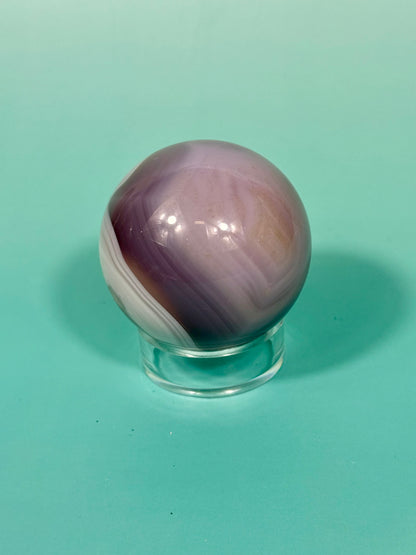Pink jelly agate sphere Q (heated color)