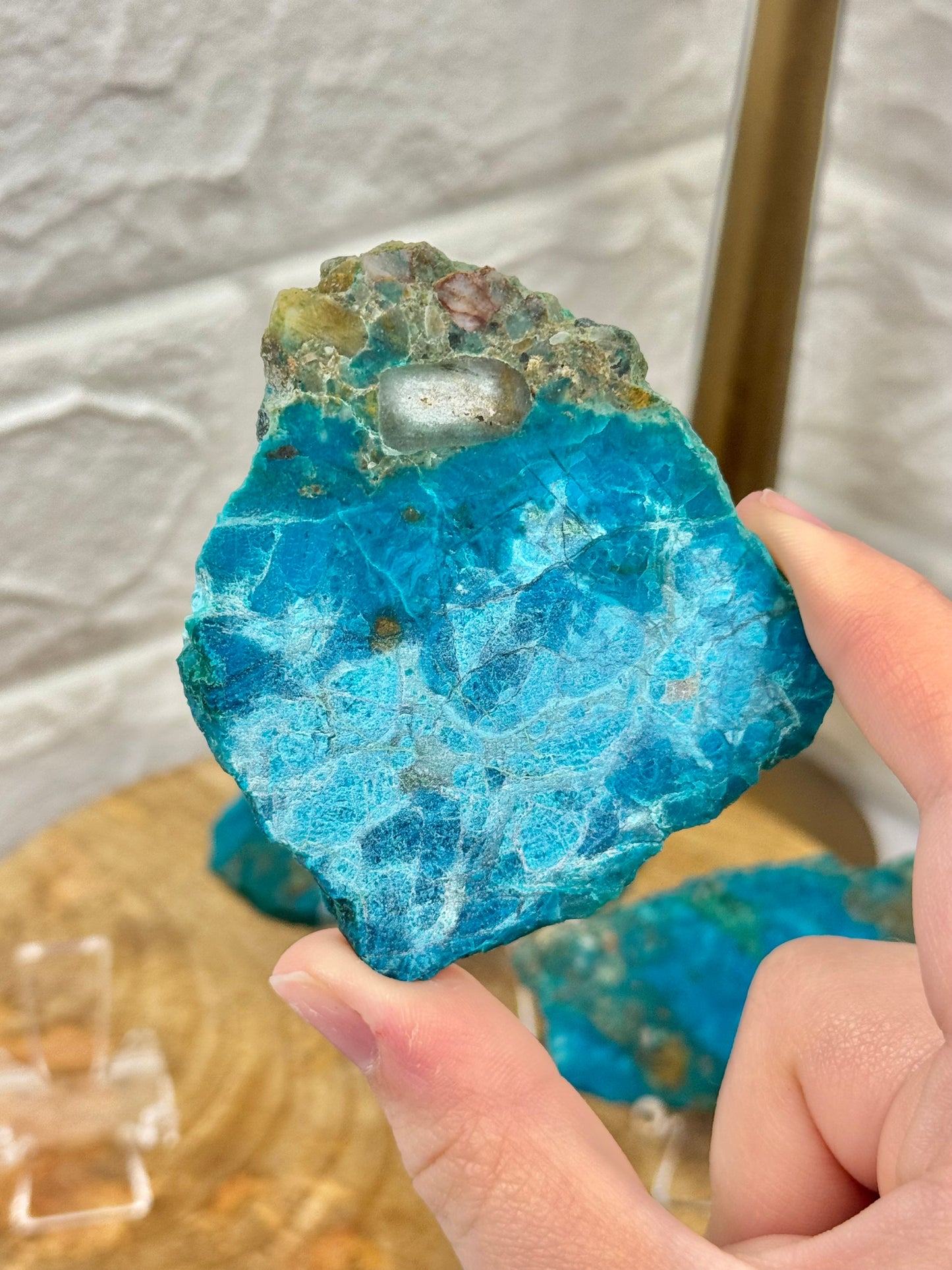 1 gorgeous matte finish Apache Chrysocolla slab from Arizona