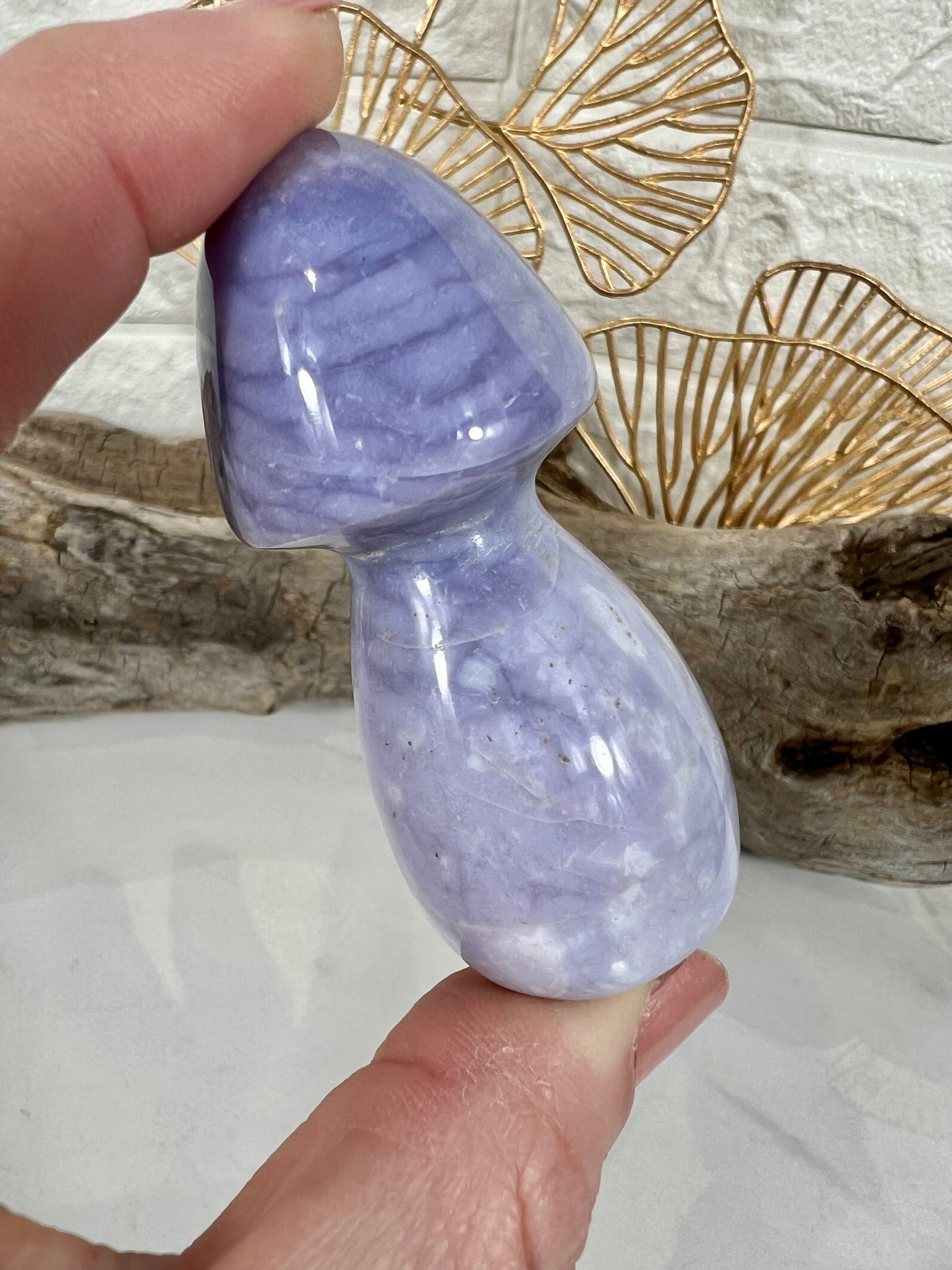 1 adorable violet agate mushroom