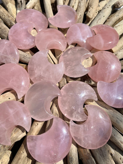 1 gemmy rose quartz moon