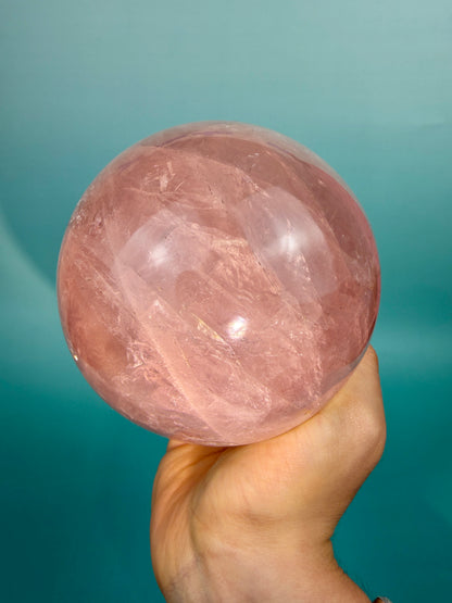 Incredible flashy star rose quartz sphere