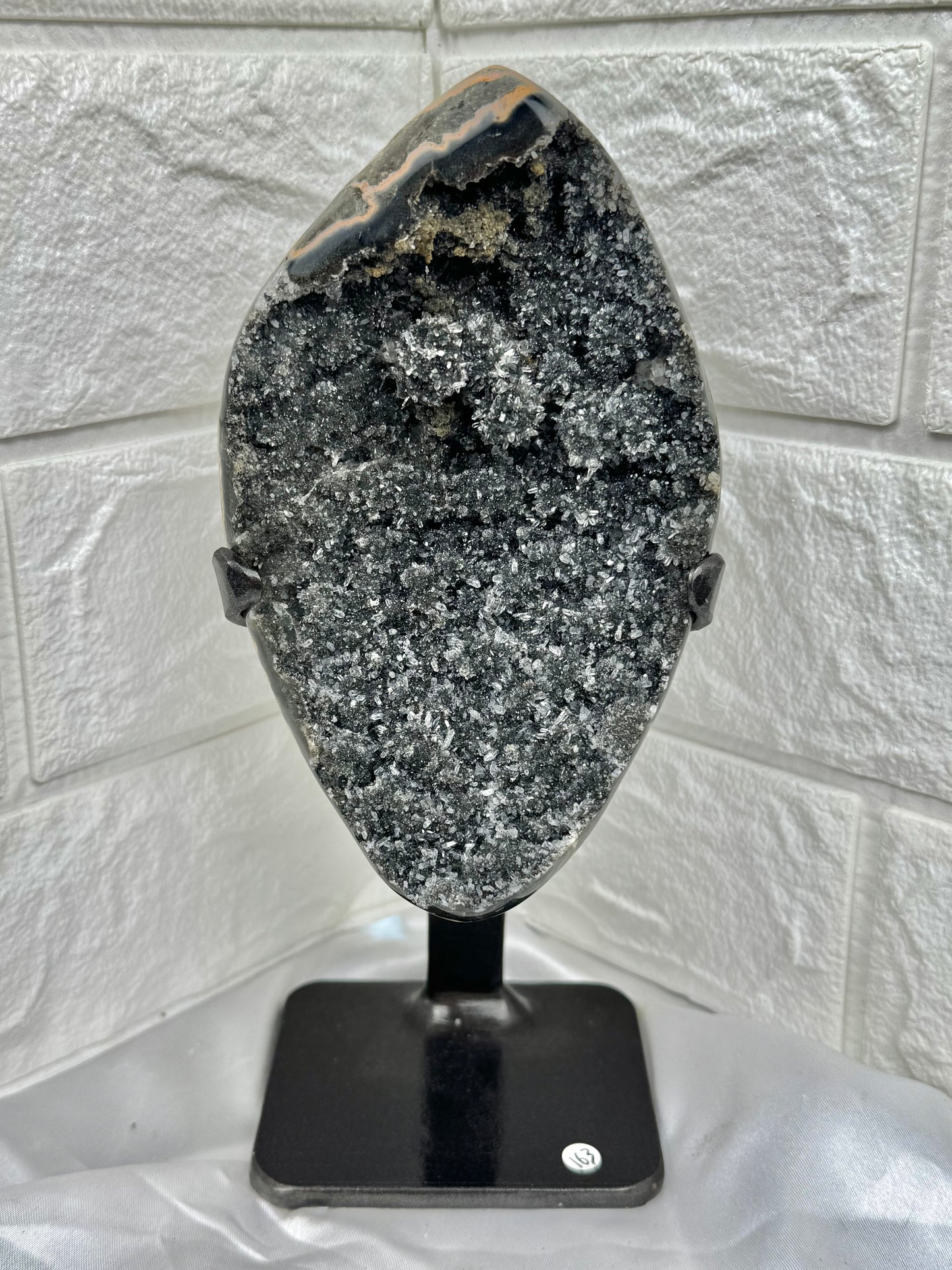 Incredible black amethyst on stand from Brazil