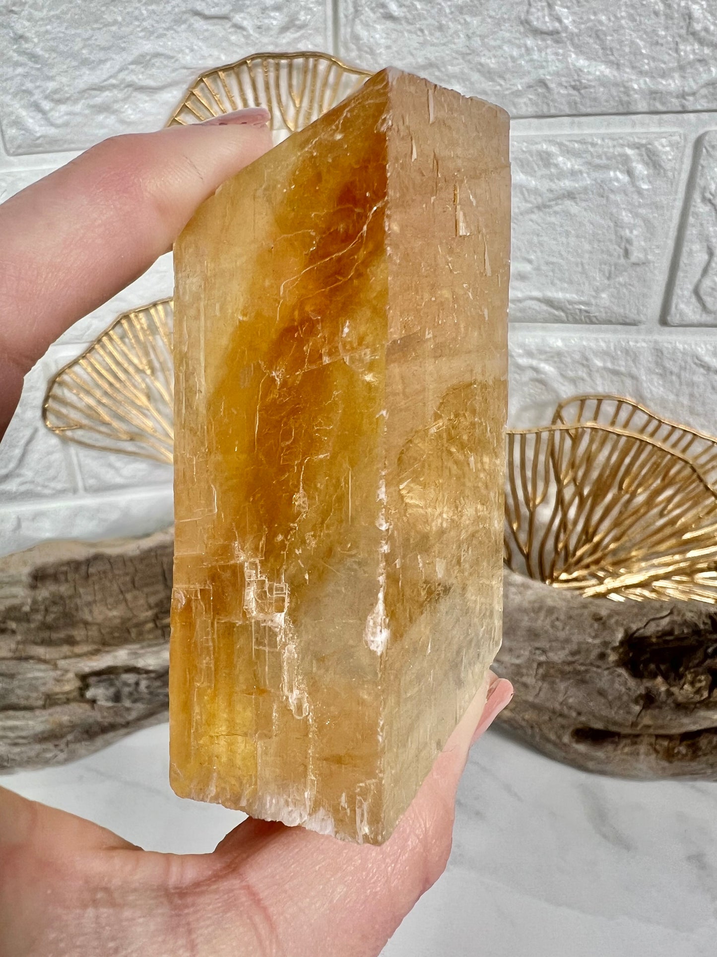 1 XL raw optical honey calcite block