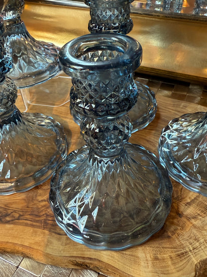 1 dark blue glass sphere/candle holder (sphere not included)