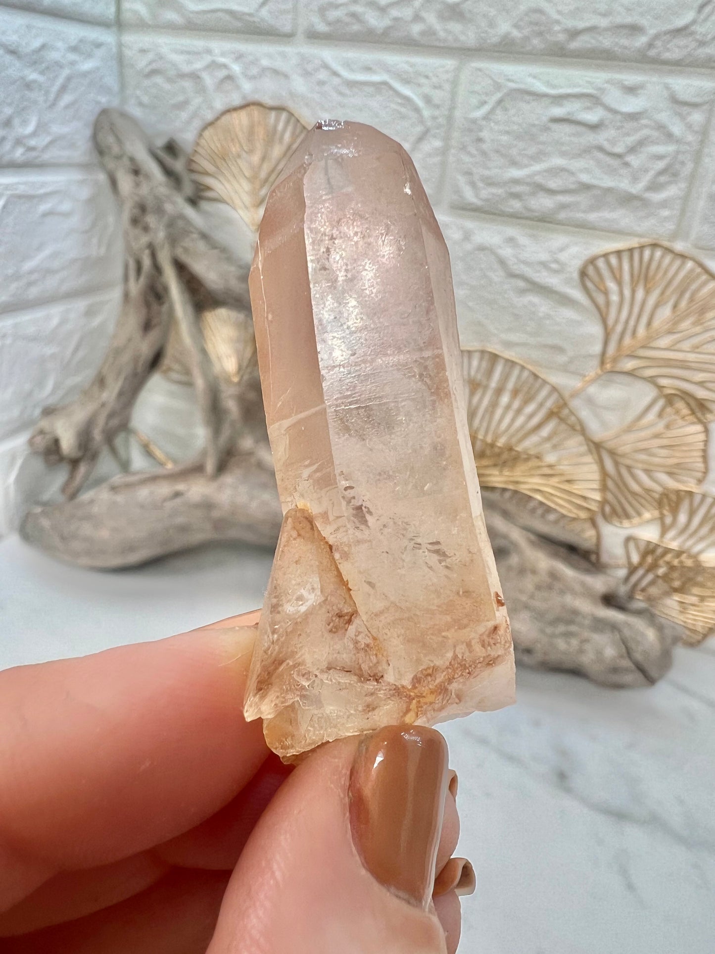 1 MED pink lemurian quartz point from Brazil