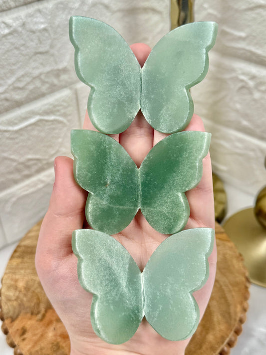 1 beautiful green aventurine 3D butterfly