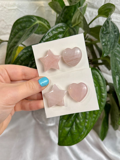 1 auramoon rose quartz star and heart pack