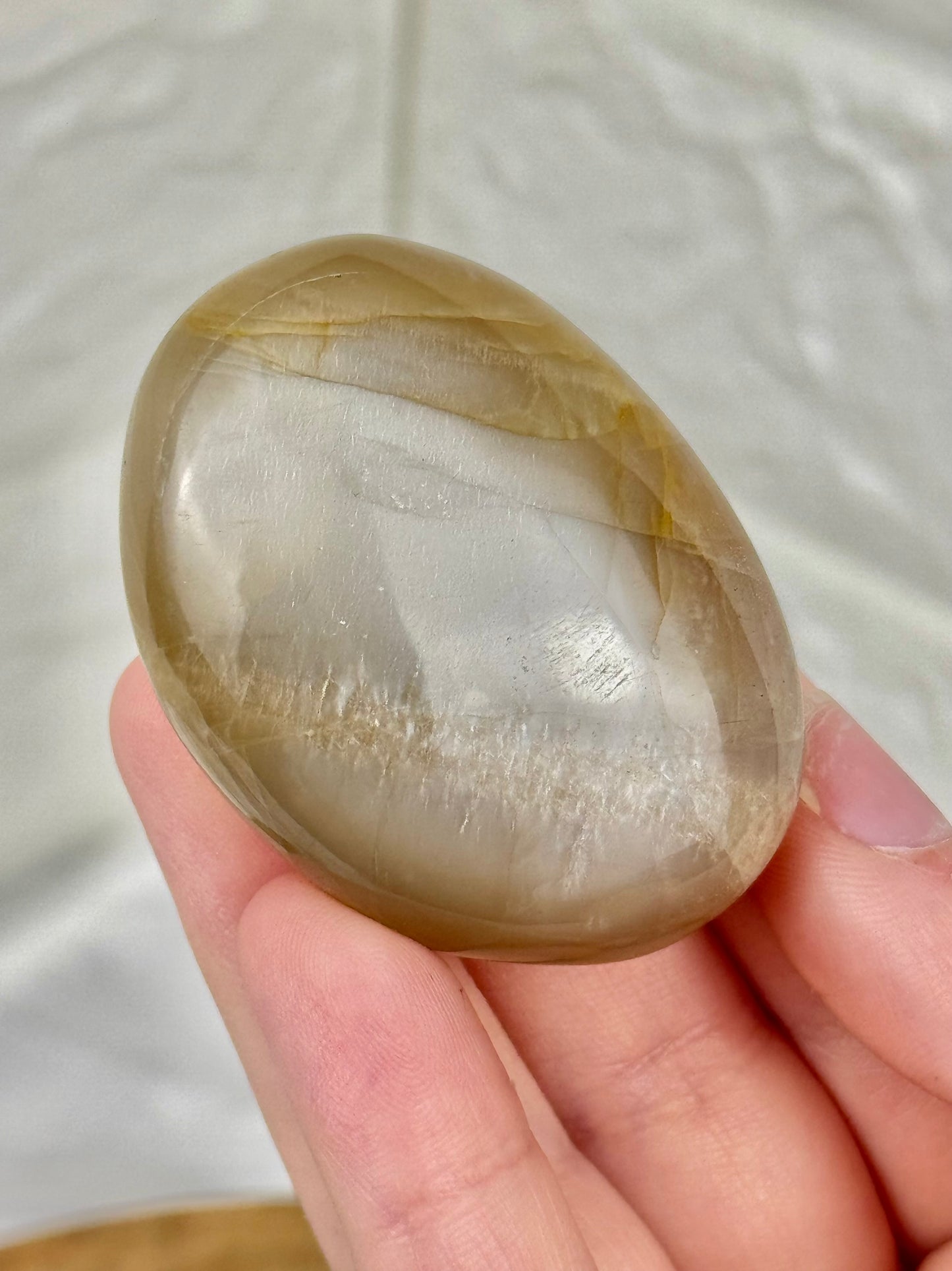 1 flashy sage moonstone palm stone