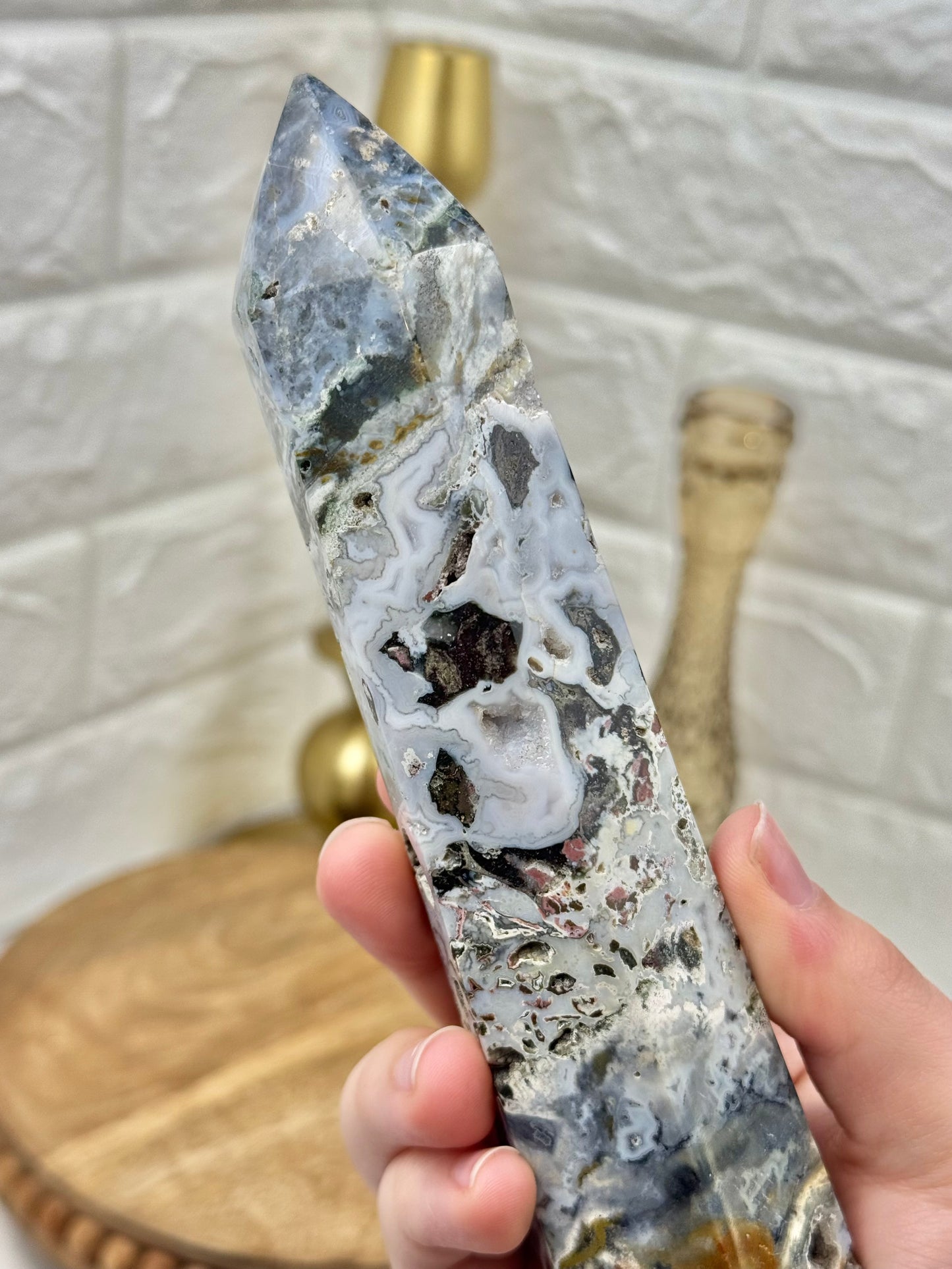 Stunning cosmic jasper tower from Madagascar V