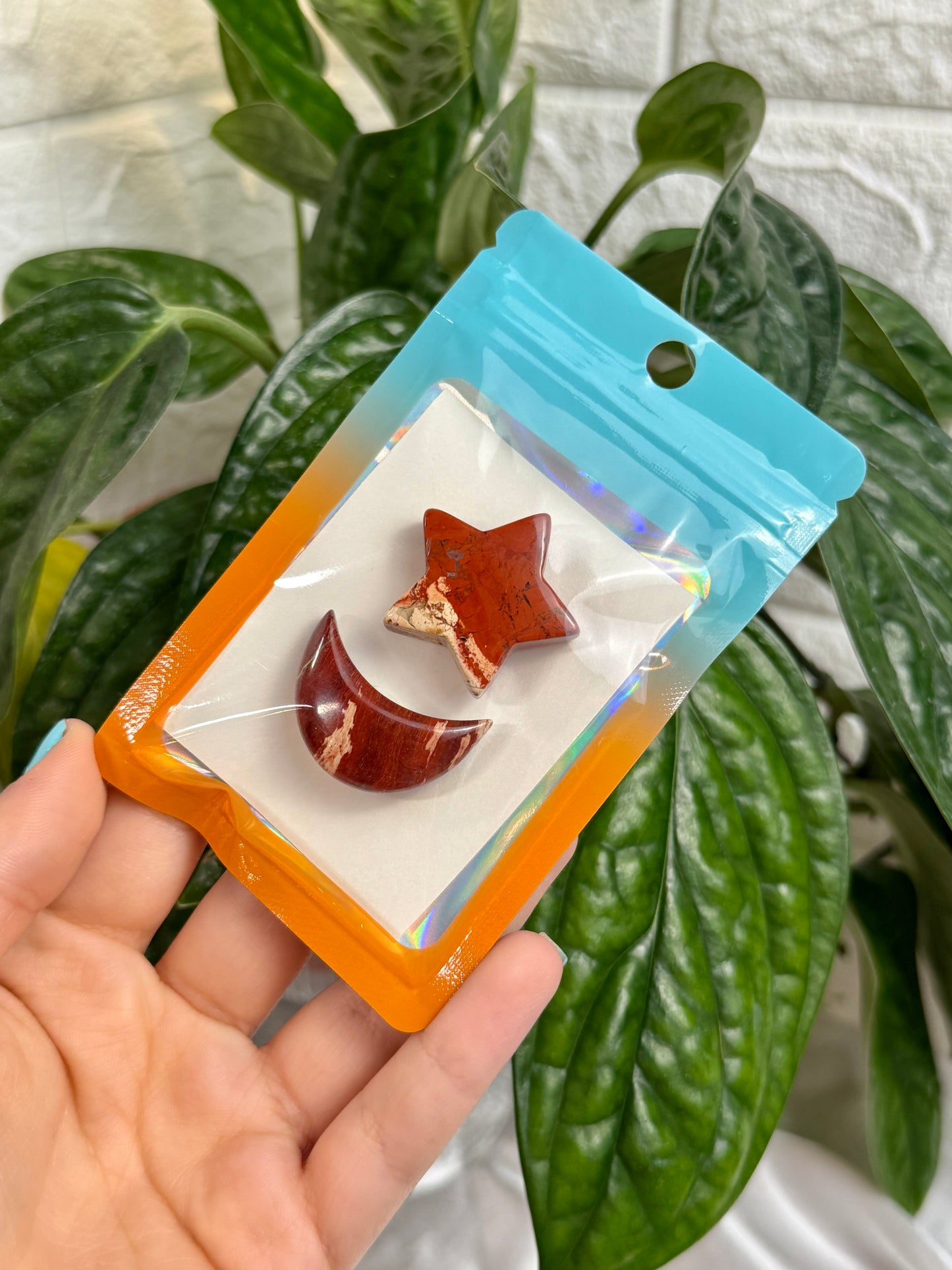 1 auramoon red jasper moon and star pack