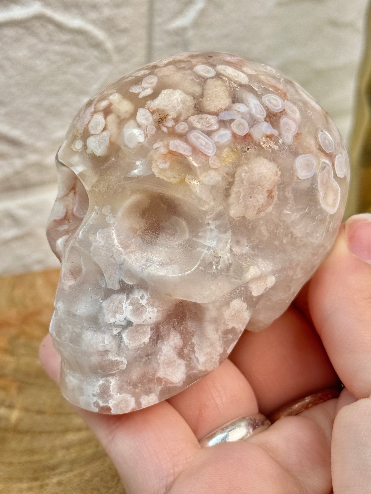 Beautiful flower agate skull