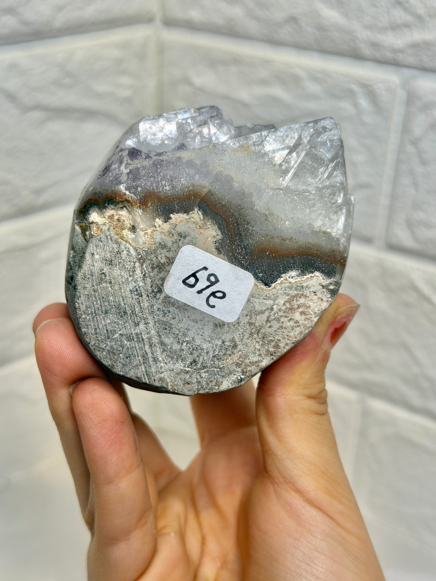 Juicy deep purple Uruguay amethyst with calcite E