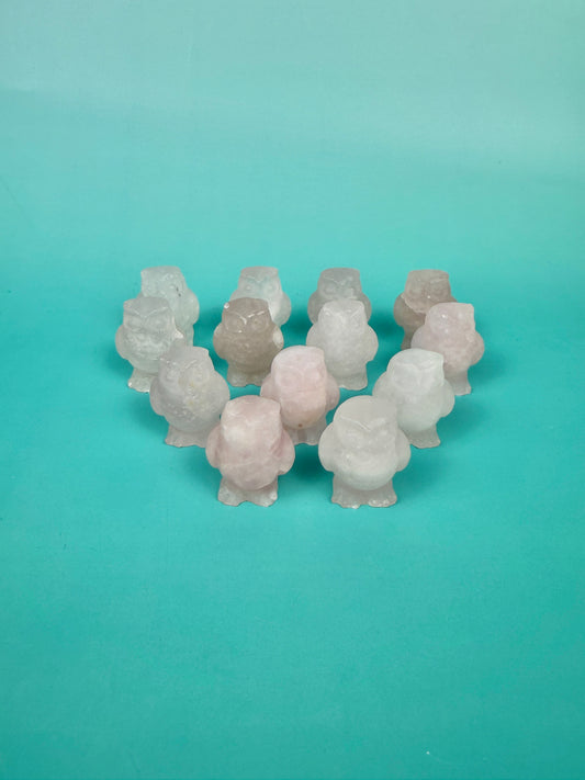 1 cute rose quartz owl