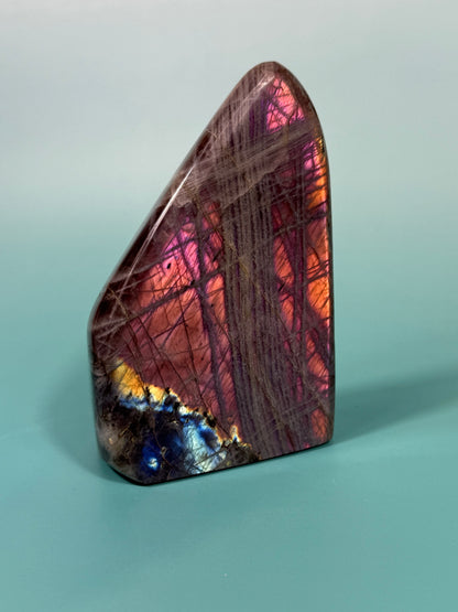Stunning hot pink flash labradorite Freeform C