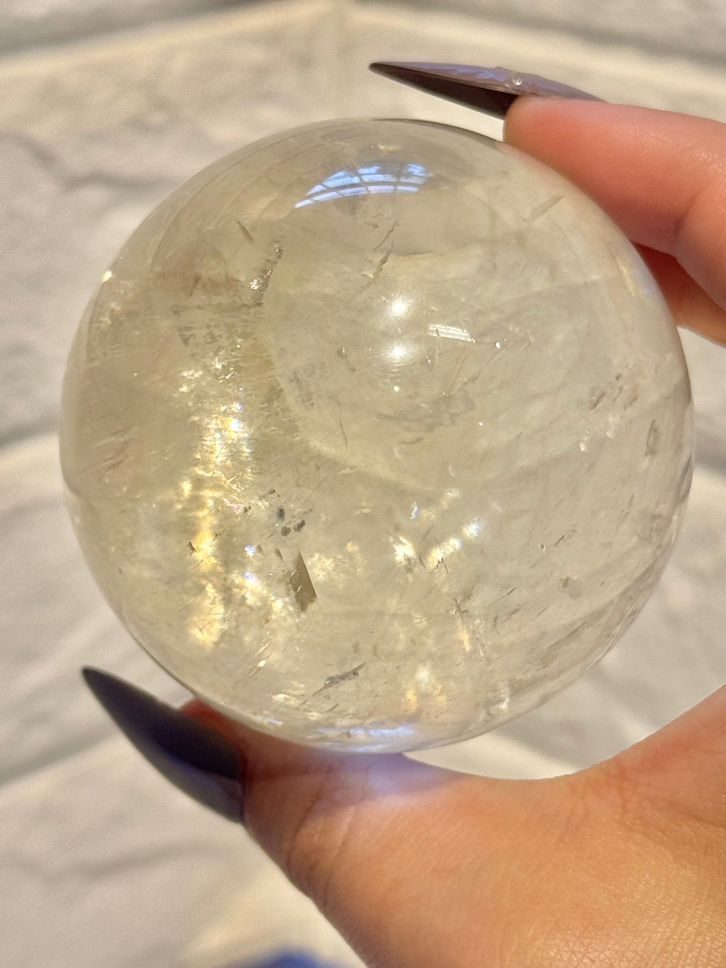 High grade flashy optical honey calcite sphere