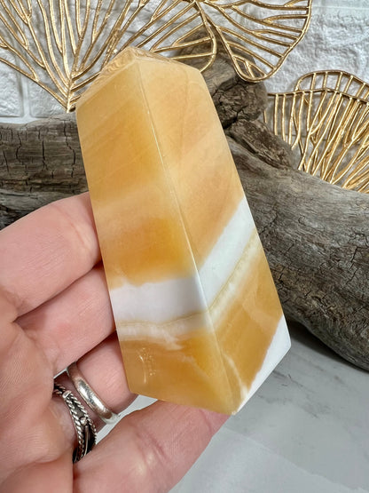 Orange calcite tower L