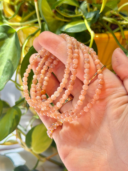 4MM Peach Moonstone bracelet