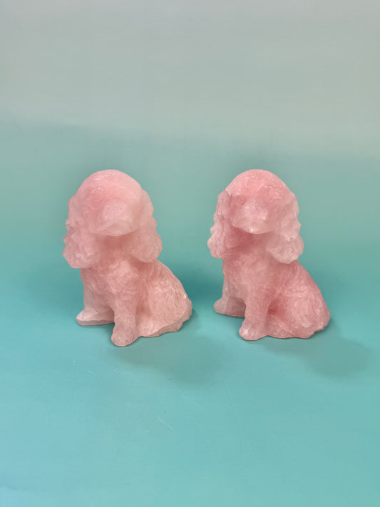 1 cute rose quartz dog