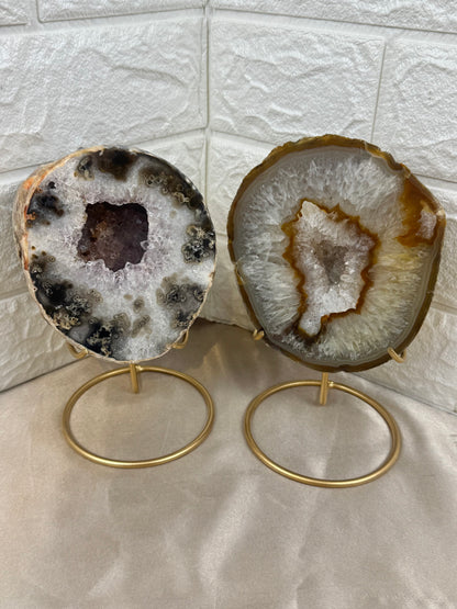 You pick! Agate geodes on stands from Brazil