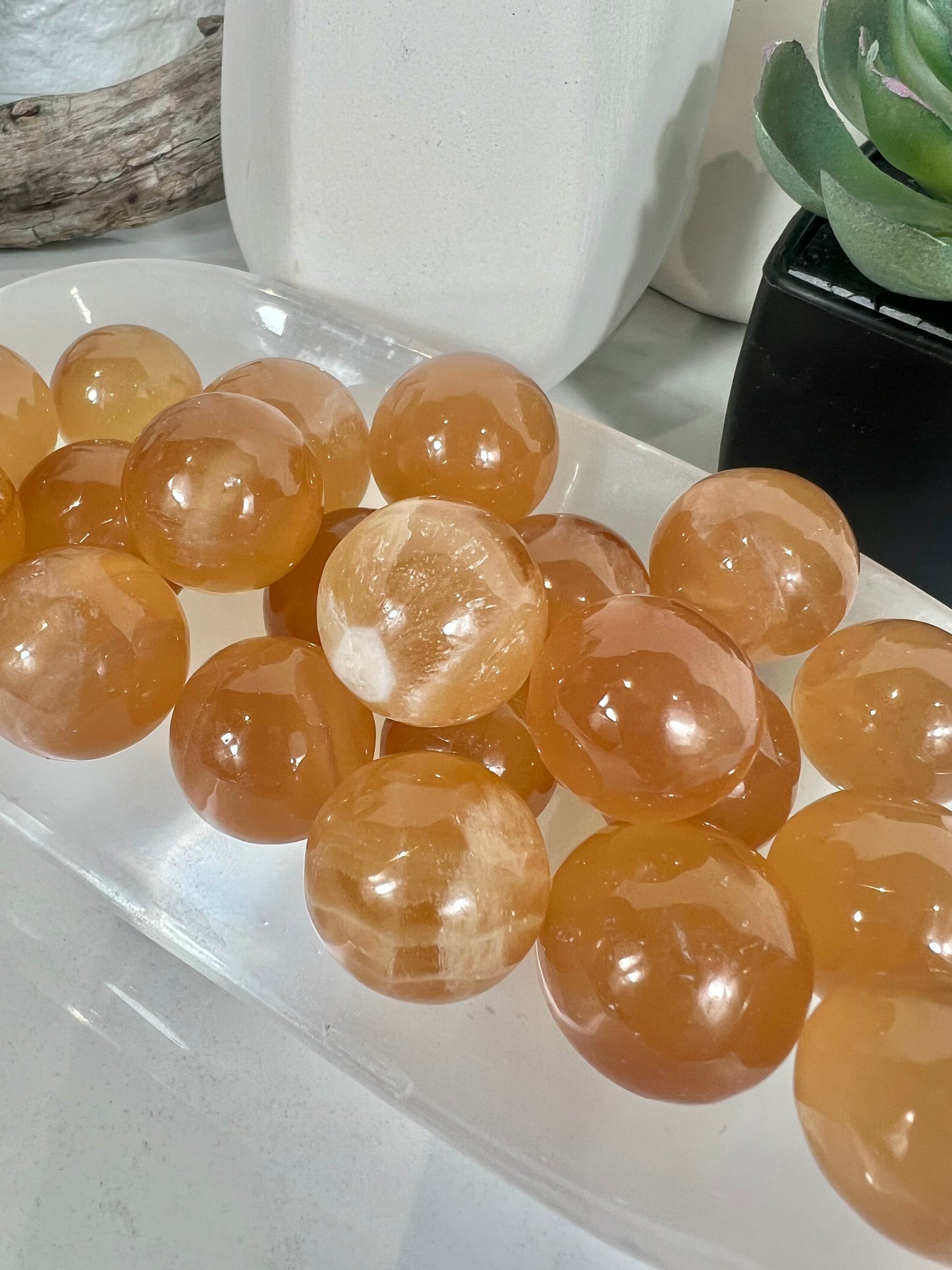 1 juicy honey calcite mini sphere