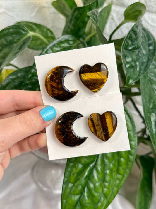 1 auramoon tigers eye moon and heart pack