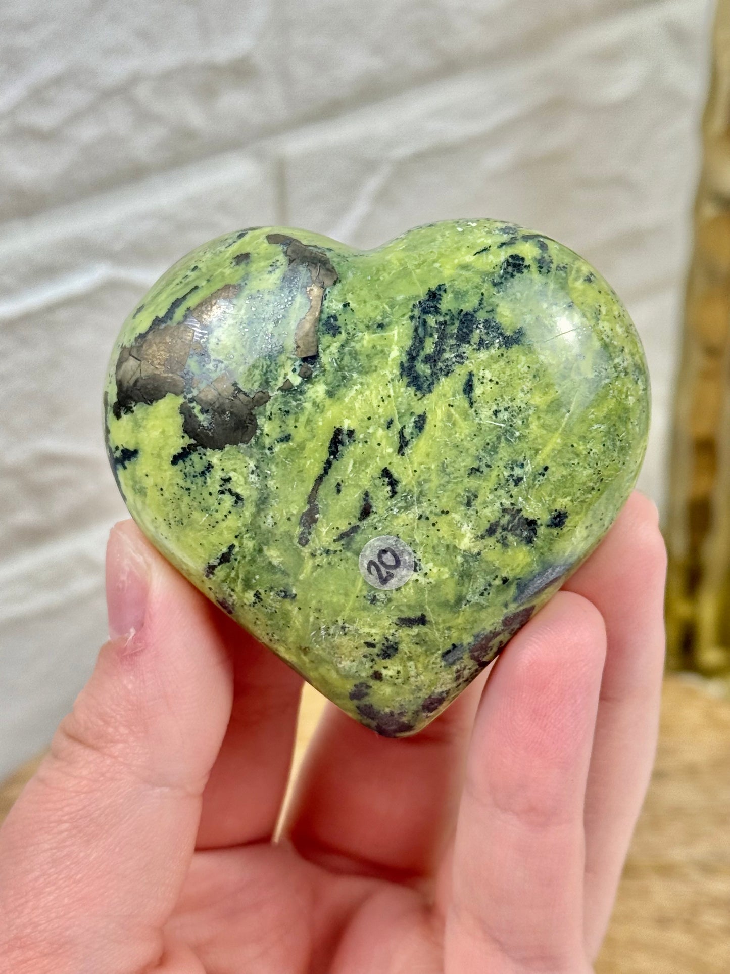 You pick! Serpentine and pyrite hearts from Peru