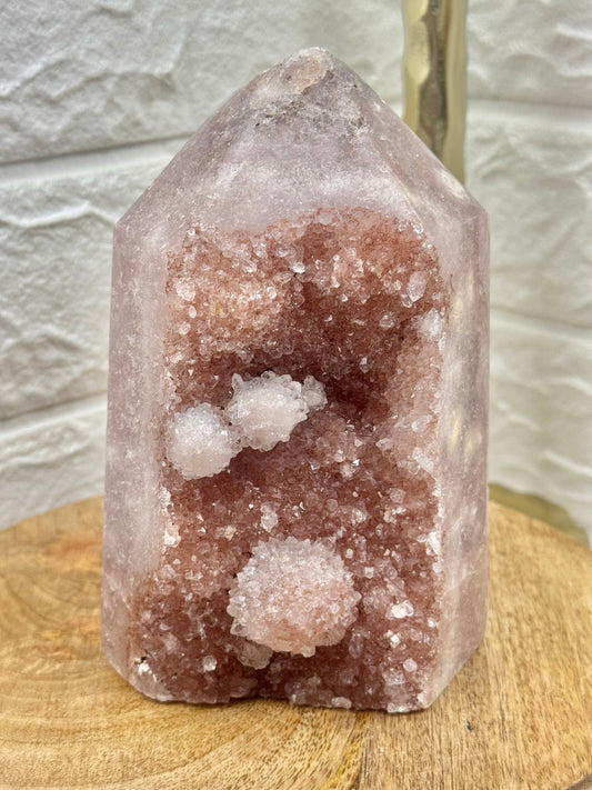 Gorgeous bubbly pink amethyst statement tower from Brazil